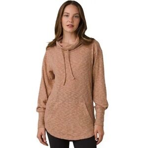 PRANA Women's Frieda Top long sleeve turtleneck oversized Small tan